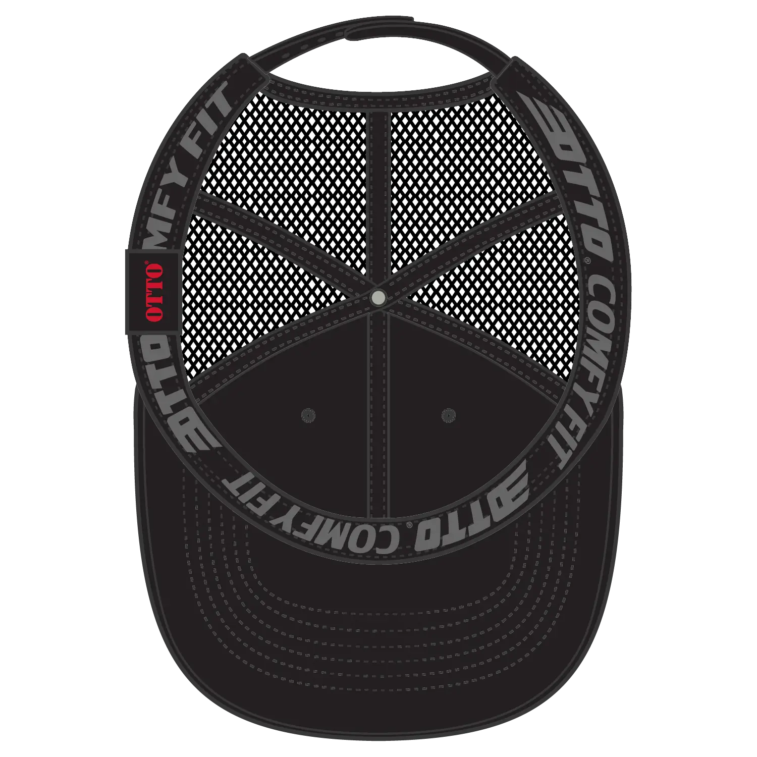 OTTO 83-2 ’OTTO Comfy Fit’ 6 Panel Low Profile Mesh Back Trucker Cap - Black - Black / 7 3/8’’ - 7 5/8’’