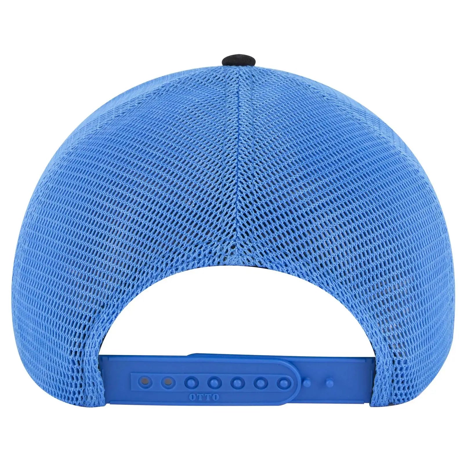 OTTO 83-2 ’OTTO Comfy Fit’ 6 Panel Low Profile Mesh Back Trucker Cap - Blk/Blk/N.Blue - Blk/Blk/N.Blue / 7 3/8’’ - 7