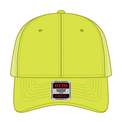 OTTO 83-2 ’OTTO Comfy Fit’ 6 Panel Low Profile Mesh Back Trucker Cap - N. Yellow - N. Yellow / 7 3/8’’ - 7 5/8’’