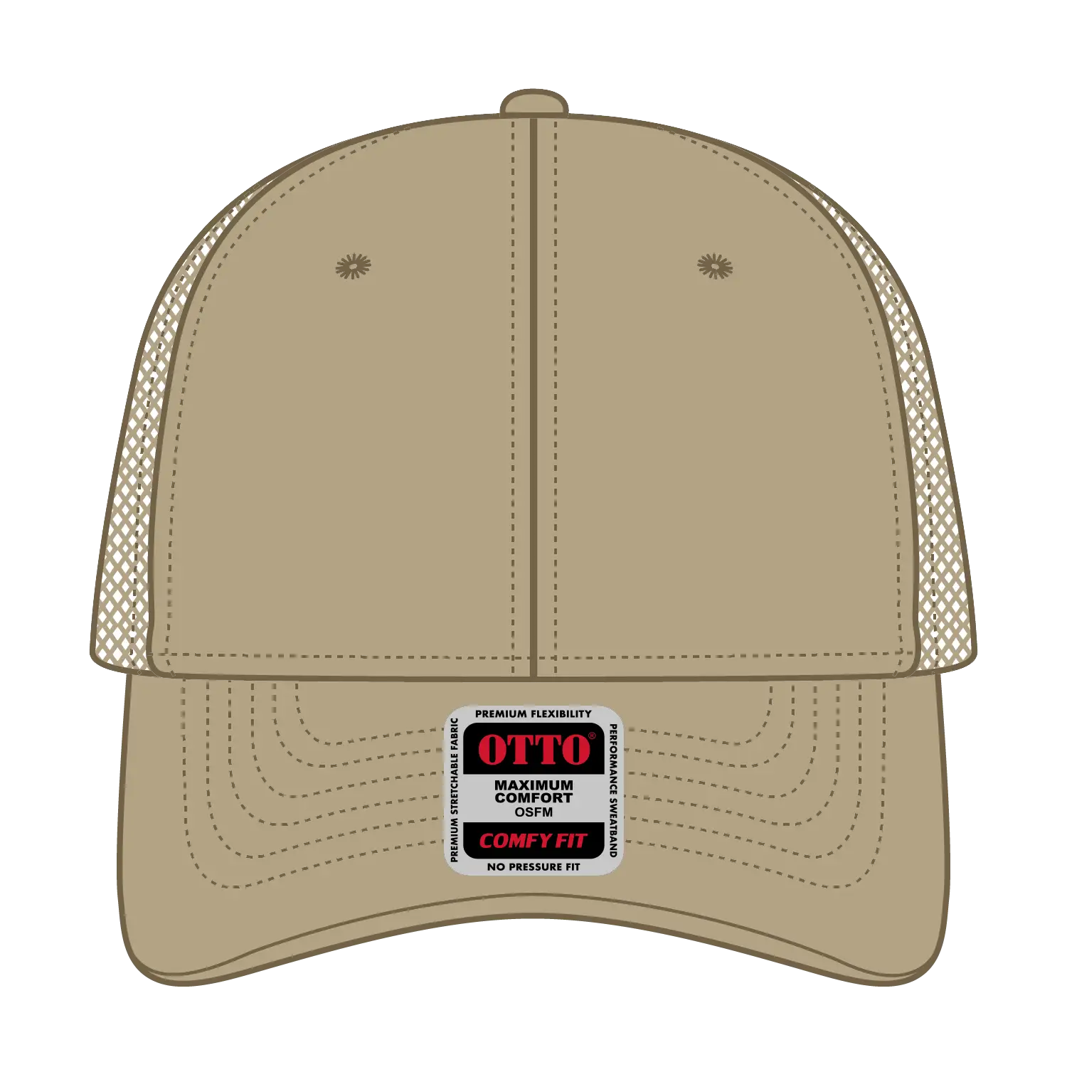 OTTO 83-2 ’OTTO Comfy Fit’ 6 Panel Low Profile Mesh Back Trucker Cap - Khaki - Khaki / 7 3/8’’ - 7 5/8’’