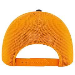 OTTO 83-2 ’OTTO Comfy Fit’ 6 Panel Low Profile Mesh Back Trucker Cap - Blk/Blk/N Org - Blk/Blk/N Org / 7 3/8’’ - 7 5/8’’