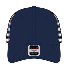 OTTO 83-2 ’OTTO Comfy Fit’ 6 Panel Low Profile Mesh Back Trucker Cap - Nvy/Nvy/Org - Nvy/Nvy/Org / 7 3/8’’ - 7 5/8’’