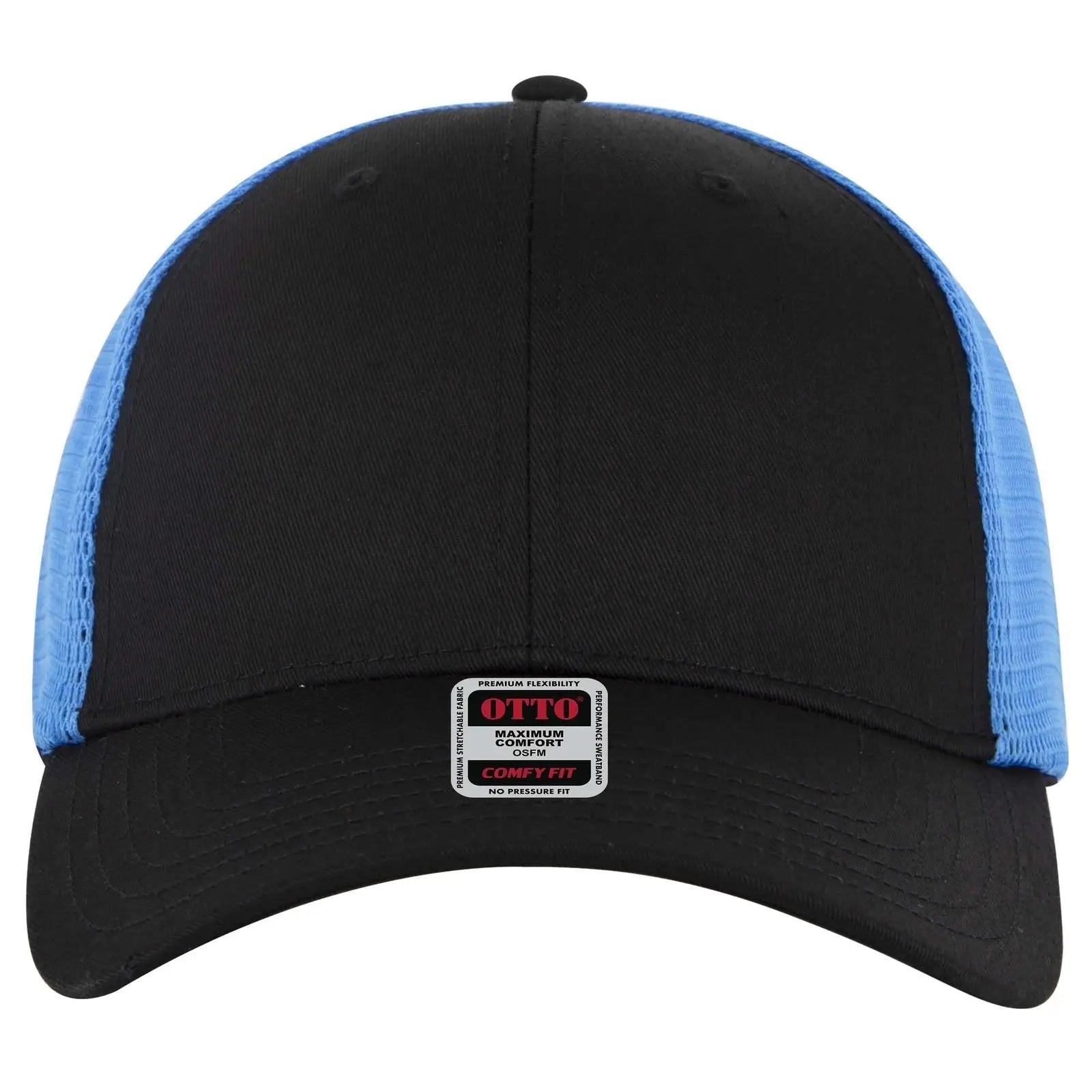 OTTO 83-2 ’OTTO Comfy Fit’ 6 Panel Low Profile Mesh Back Trucker Cap - Blk/Blk/N.Blue - Blk/Blk/N.Blue / 7 3/8’’ - 7