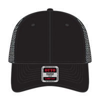 OTTO 83-2 ’OTTO Comfy Fit’ 6 Panel Low Profile Mesh Back Trucker Cap - Blk/Blk/N.Blue - Blk/Blk/N.Blue / 7 3/8’’ - 7