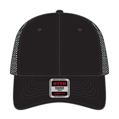 OTTO 83-2 ’OTTO Comfy Fit’ 6 Panel Low Profile Mesh Back Trucker Cap - Blk/Blk/N.Blue - Blk/Blk/N.Blue / 7 3/8’’ - 7
