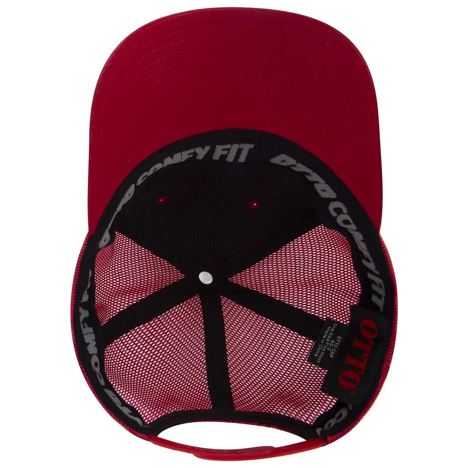 OTTO 83-2 ’OTTO Comfy Fit’ 6 Panel Low Profile Mesh Back Trucker Cap - Red - Red / 7 3/8’’ - 7 5/8’’