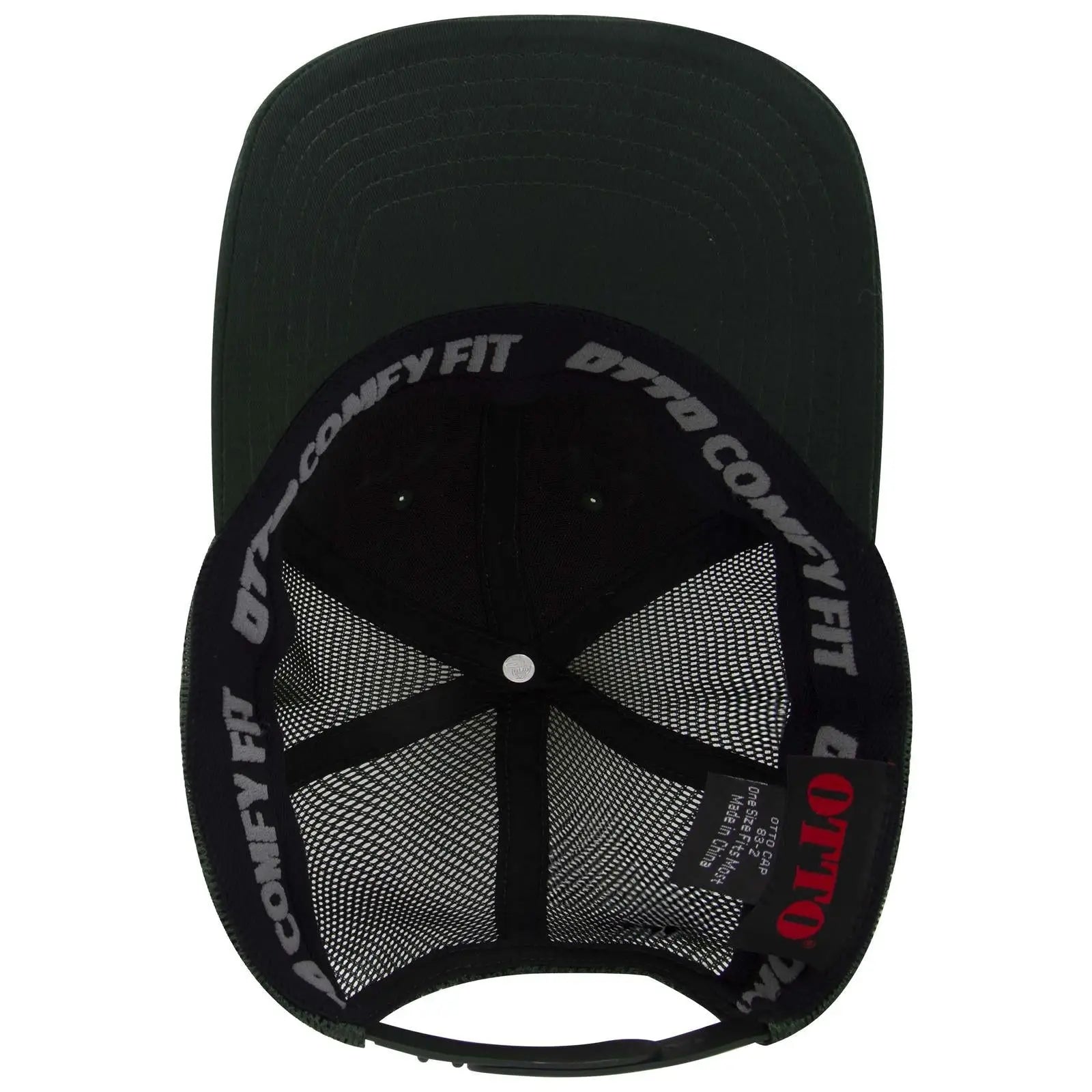 OTTO 83-2 ’OTTO Comfy Fit’ 6 Panel Low Profile Mesh Back Trucker Cap - Dk. Green - Dk. Green / 7 3/8’’ - 7 5/8’’