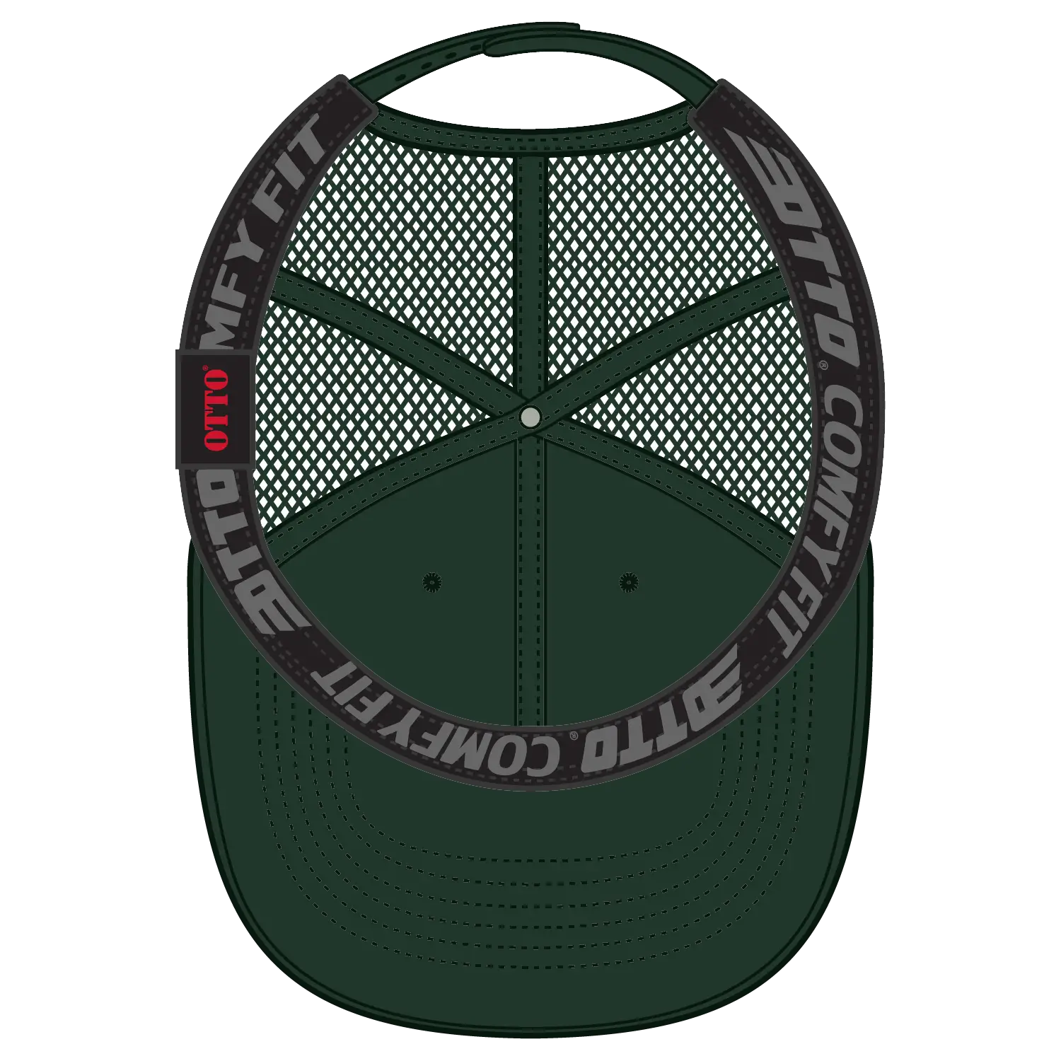OTTO 83-2 ’OTTO Comfy Fit’ 6 Panel Low Profile Mesh Back Trucker Cap - Dk. Green - Dk. Green / 7 3/8’’ - 7 5/8’’