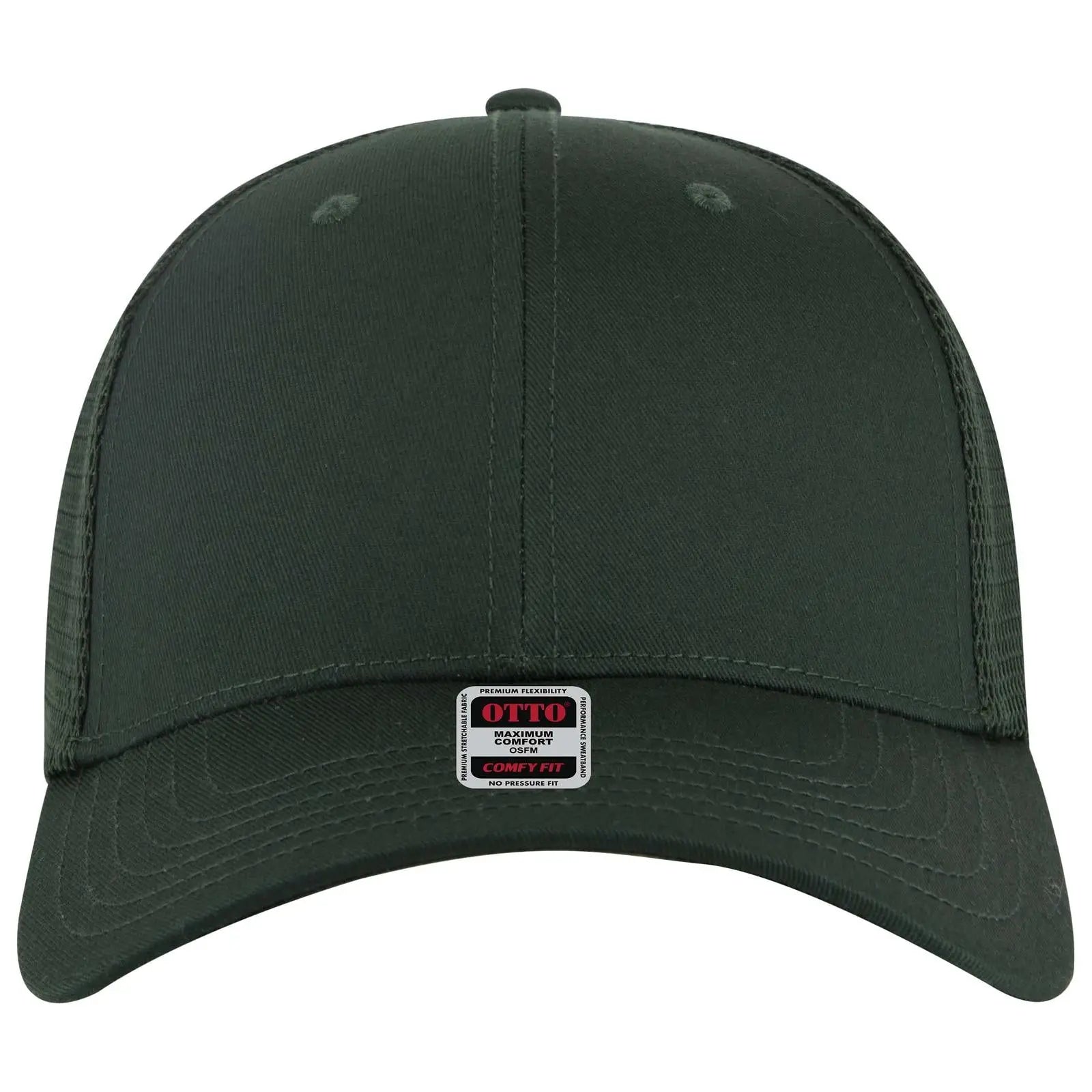 OTTO 83-2 ’OTTO Comfy Fit’ 6 Panel Low Profile Mesh Back Trucker Cap - Dk. Green - Dk. Green / 7 3/8’’ - 7 5/8’’