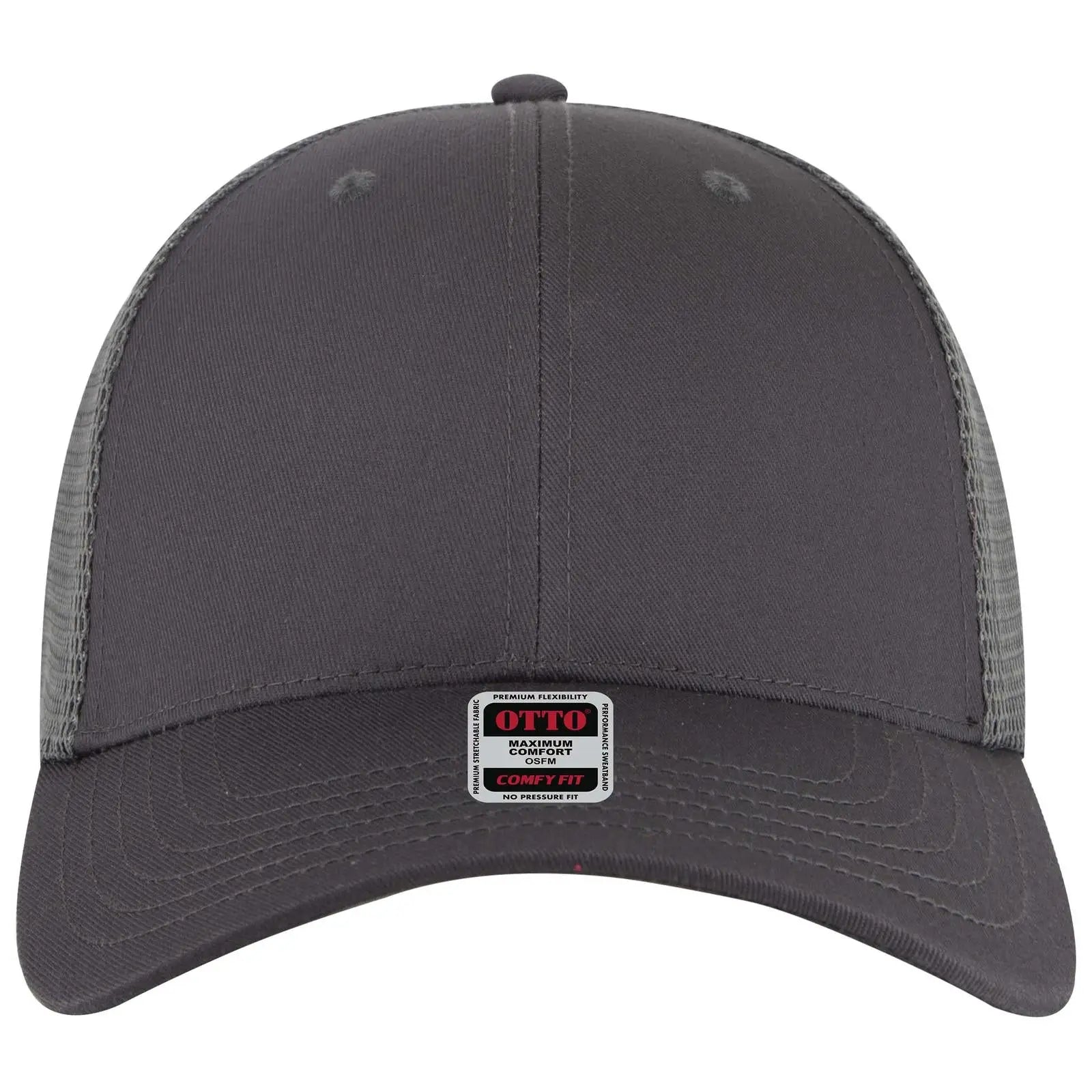 OTTO 83-2 ’OTTO Comfy Fit’ 6 Panel Low Profile Mesh Back Trucker Cap - Char. Gray - Char. Gray / 7 3/8’’ - 7 5/8’’