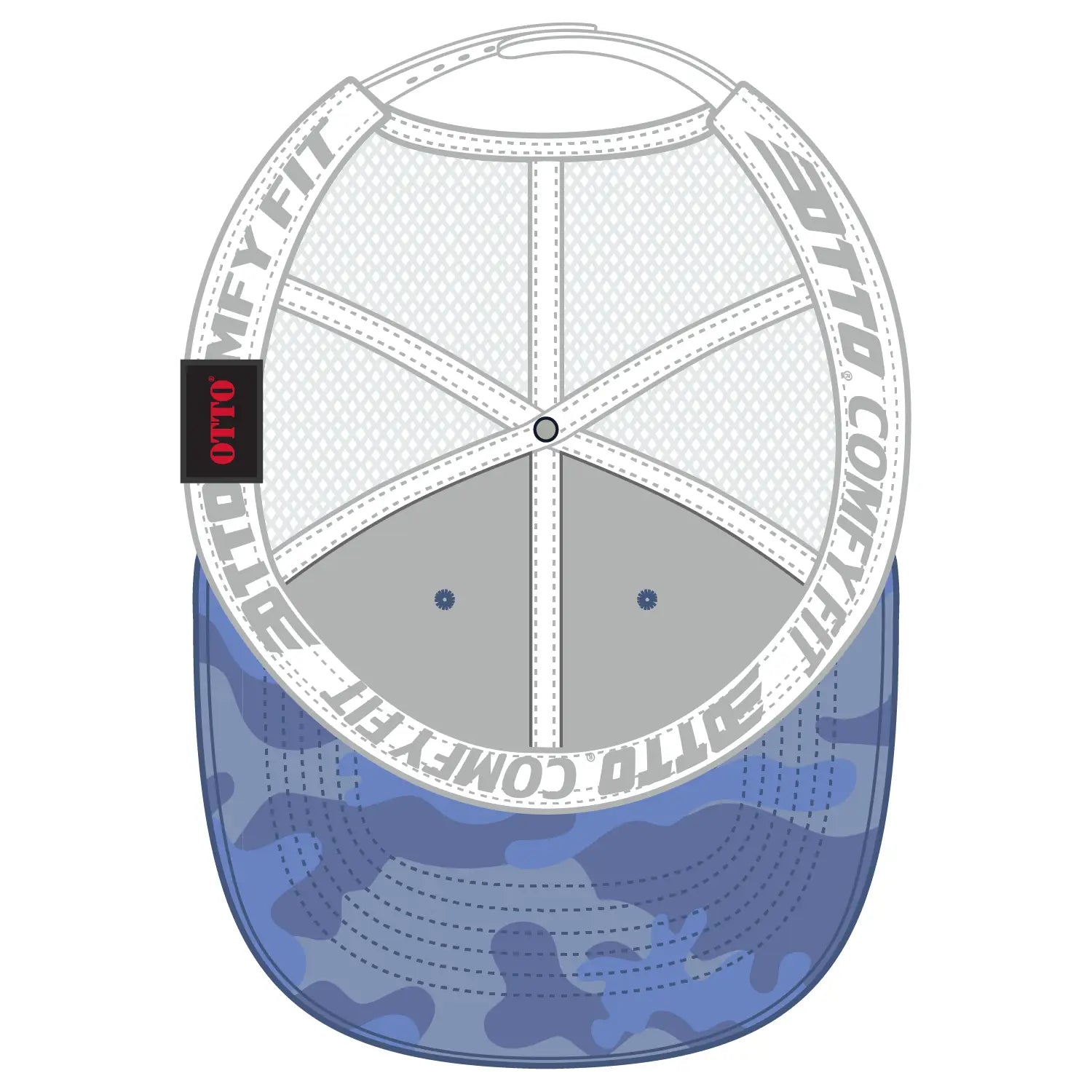 OTTO 83-2 ’OTTO Comfy Fit’ 6 Panel Low Profile Mesh Back Trucker Cap - Cb.Blu/Sk.Blu/Wht - Cb.Blu/Sk.Blu/Wht / 7 3/8’’