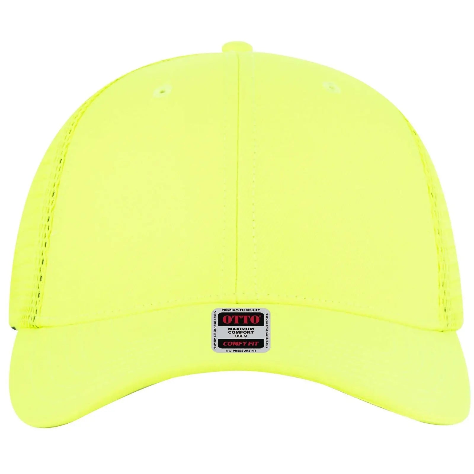 OTTO 83-2 ’OTTO Comfy Fit’ 6 Panel Low Profile Mesh Back Trucker Cap - N. Yellow - N. Yellow / 7 3/8’’ - 7 5/8’’
