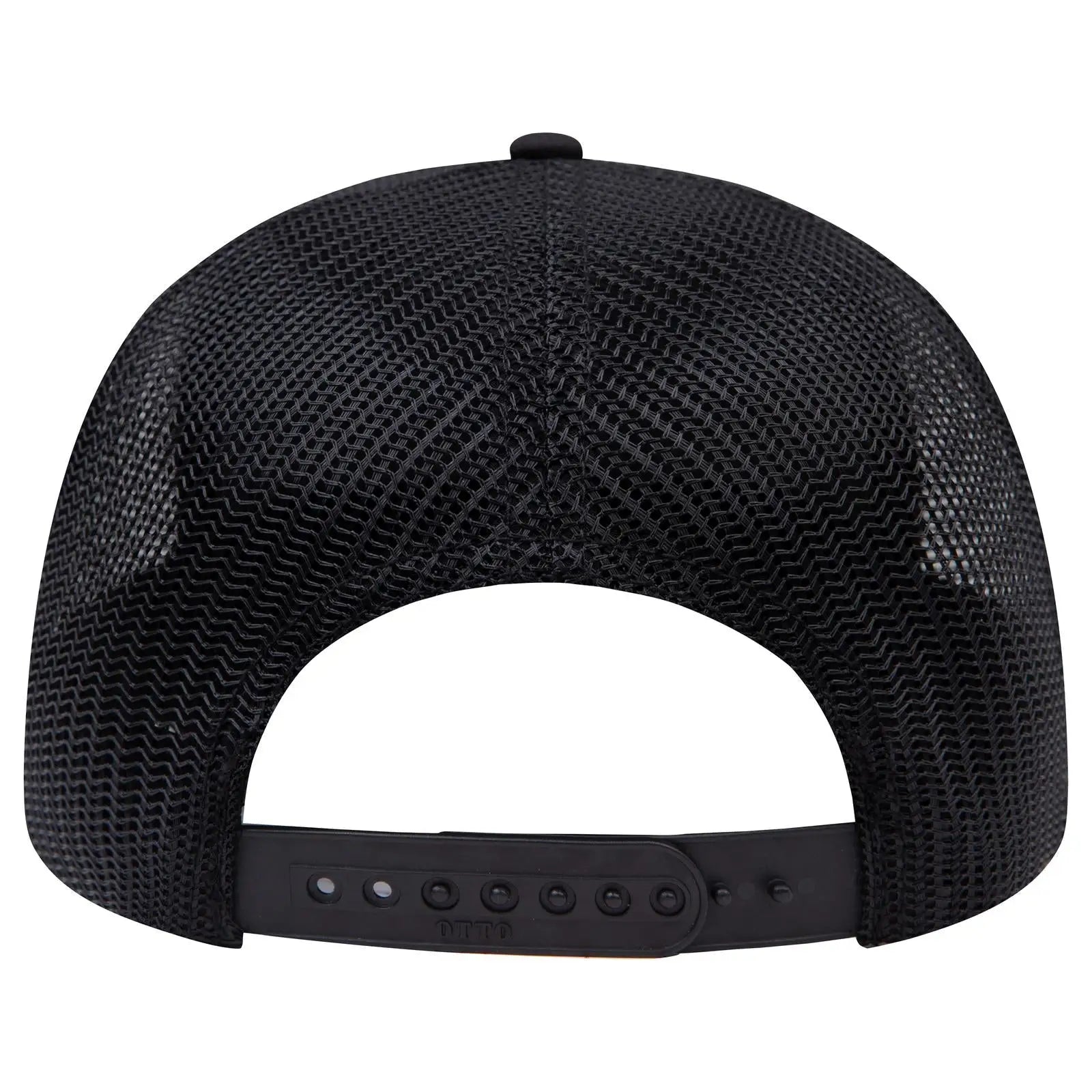OTTO 83-3 6 Panel Low Profile Mesh Back Trucker Cap - Black - Black / 7 3/8’’ - 7 5/8’’