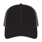 OTTO 83-3 6 Panel Low Profile Mesh Back Trucker Cap - Black - Black / 7 3/8’’ - 7 5/8’’