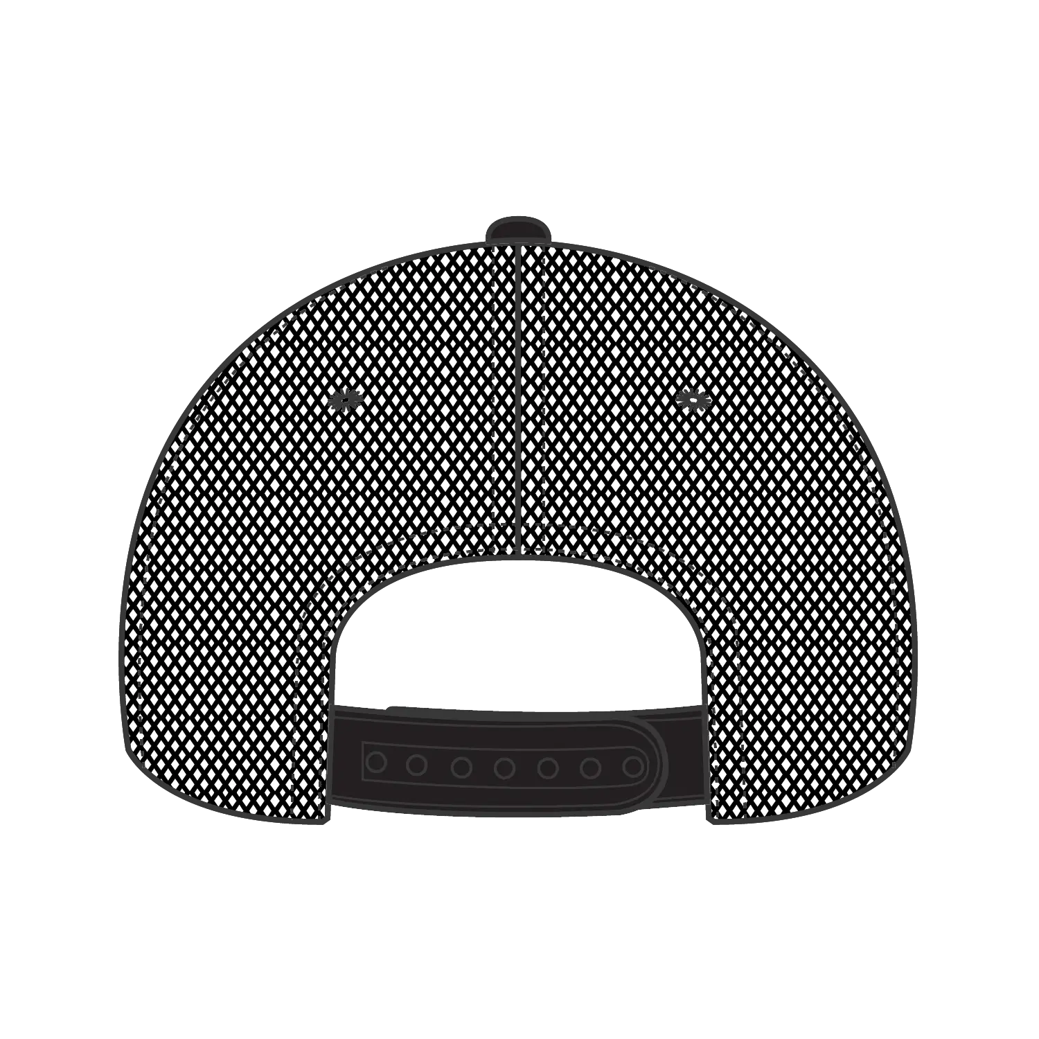 OTTO 83-3 6 Panel Low Profile Mesh Back Trucker Cap - Black - Black / 7 3/8’’ - 7 5/8’’
