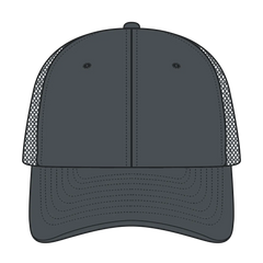 OTTO 83-3 6 Panel Low Profile Mesh Back Trucker Cap - Char. Gray - Char. Gray / 7 3/8’’ - 7 5/8’’