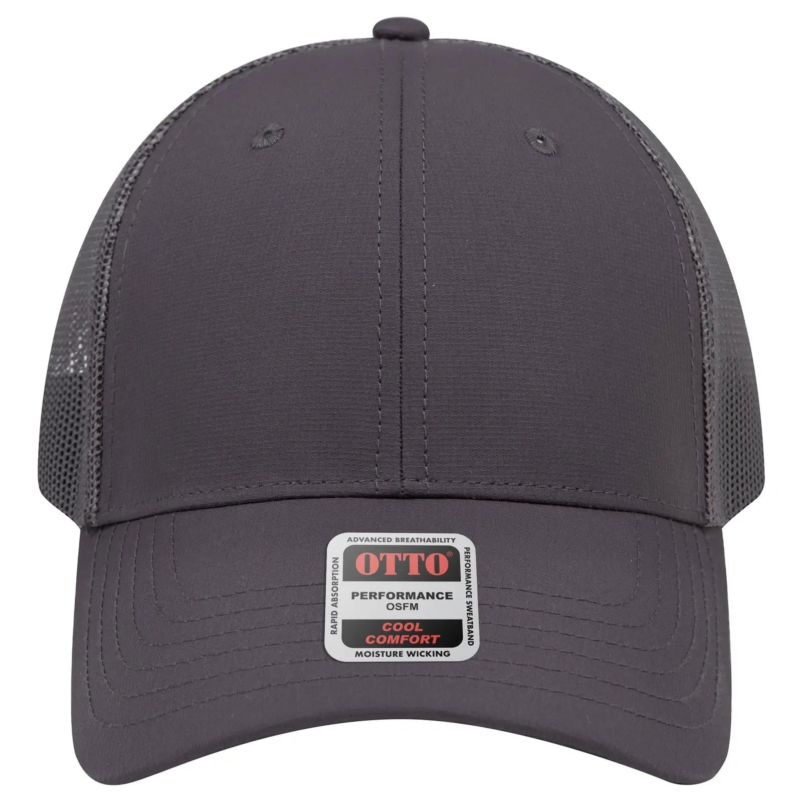 OTTO 83-3 6 Panel Low Profile Mesh Back Trucker Cap - Char. Gray - Char. Gray / 7 3/8’’ - 7 5/8’’