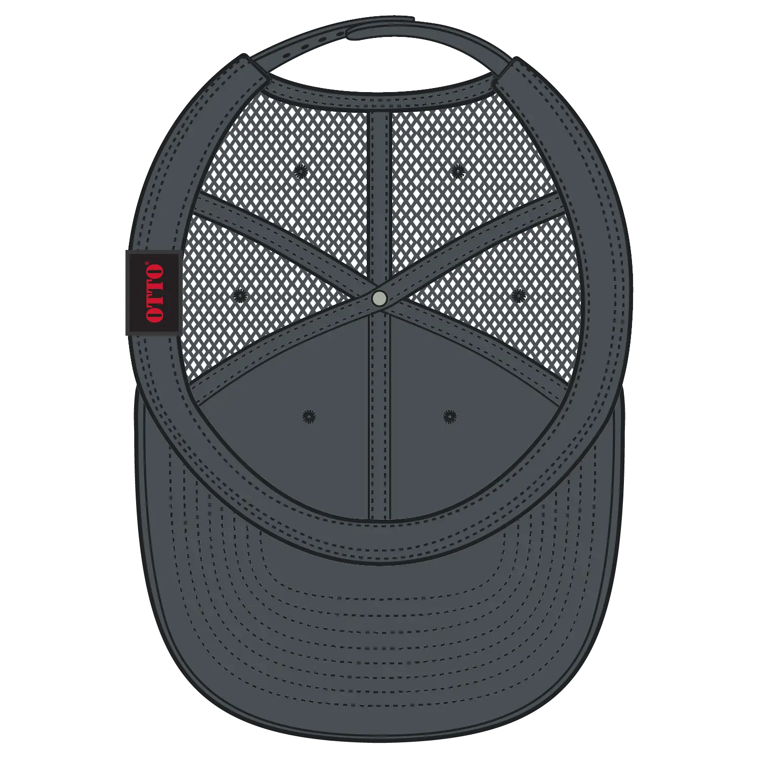 OTTO 83-3 6 Panel Low Profile Mesh Back Trucker Cap - Char. Gray - Char. Gray / 7 3/8’’ - 7 5/8’’