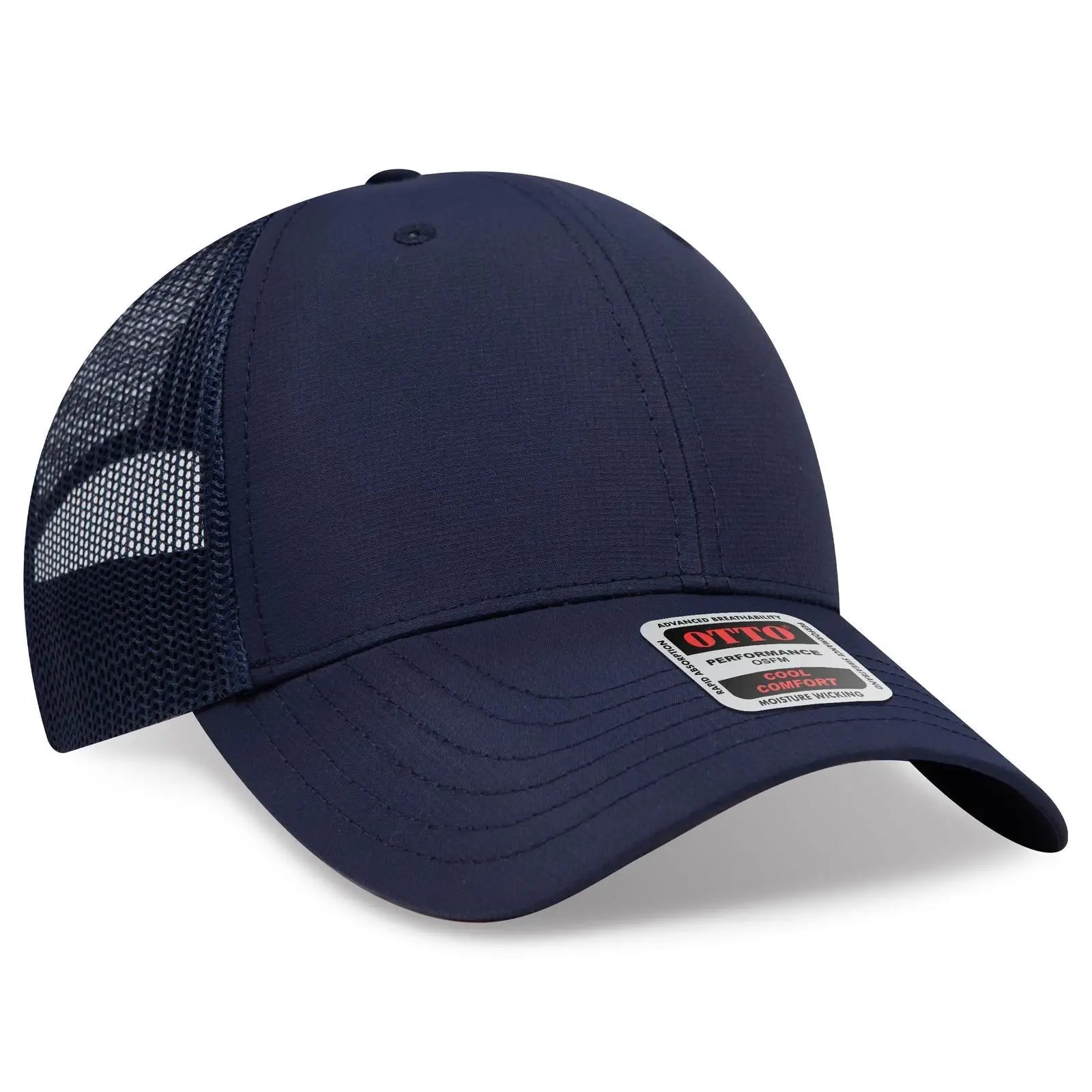 OTTO 83-3 6 Panel Low Profile Mesh Back Trucker Cap - Navy - Navy / 7 3/8’’ - 7 5/8’’