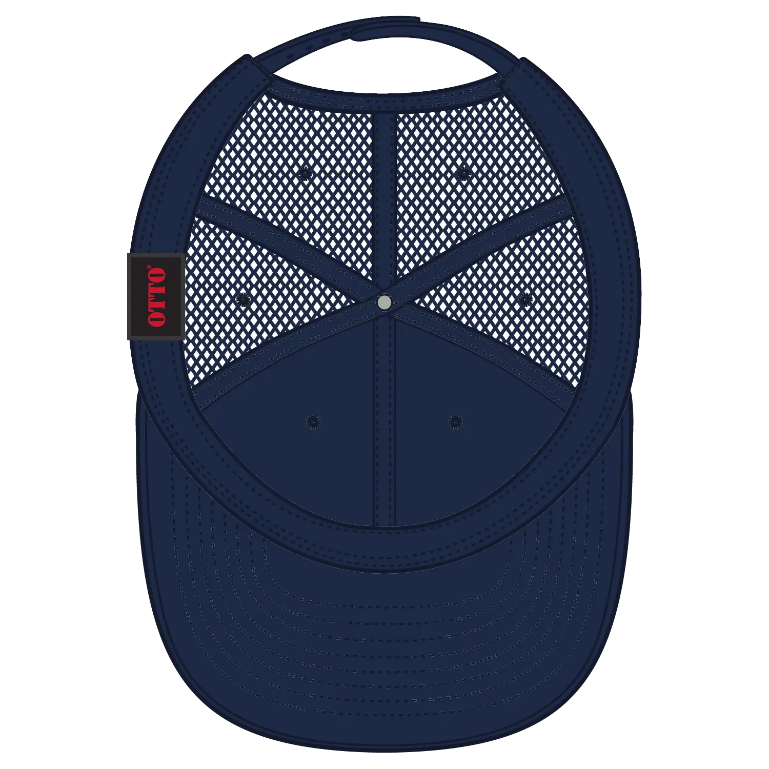 OTTO 83-3 6 Panel Low Profile Mesh Back Trucker Cap - Navy - Navy / 7 3/8’’ - 7 5/8’’