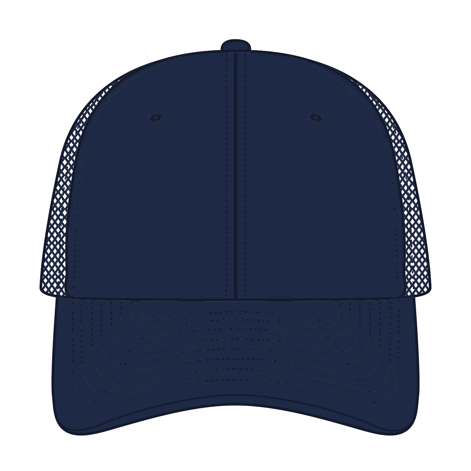 OTTO 83-3 6 Panel Low Profile Mesh Back Trucker Cap - Navy - Navy / 7 3/8’’ - 7 5/8’’