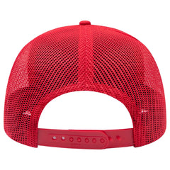 OTTO 83-3 6 Panel Low Profile Mesh Back Trucker Cap - Red - Red / 7 3/8’’ - 7 5/8’’