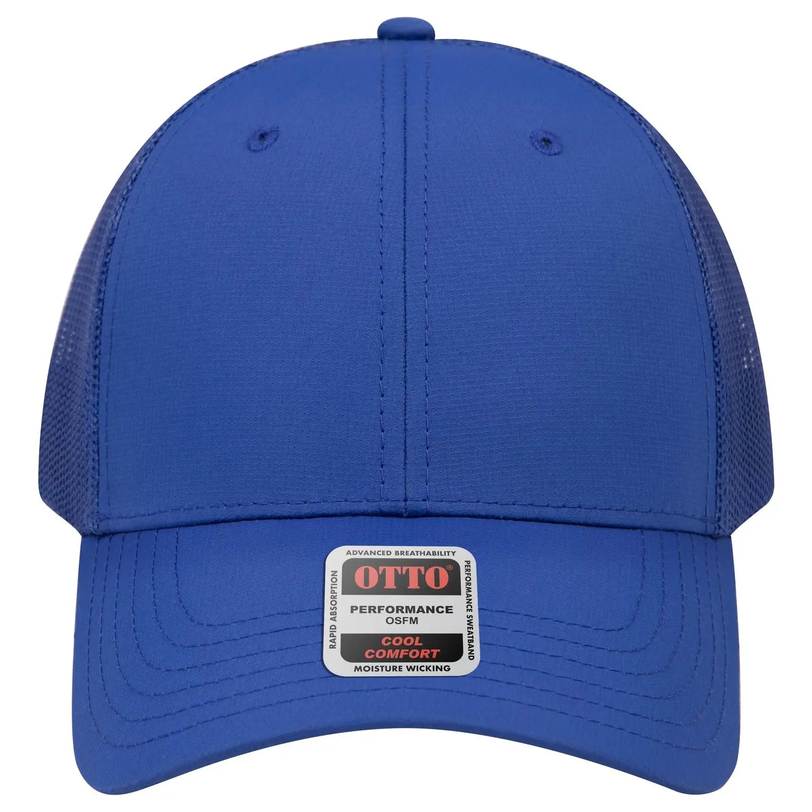 OTTO 83-3 6 Panel Low Profile Mesh Back Trucker Cap - Royal - Royal / 7 3/8’’ - 7 5/8’’