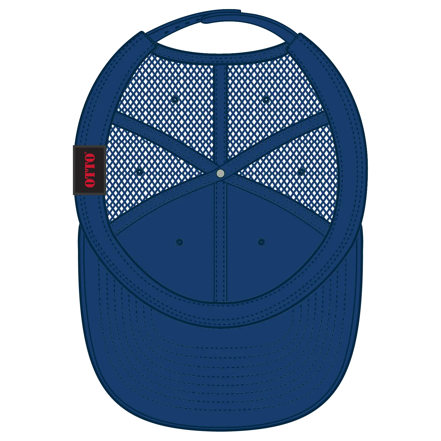 OTTO 83-3 6 Panel Low Profile Mesh Back Trucker Cap - Royal - Royal / 7 3/8’’ - 7 5/8’’