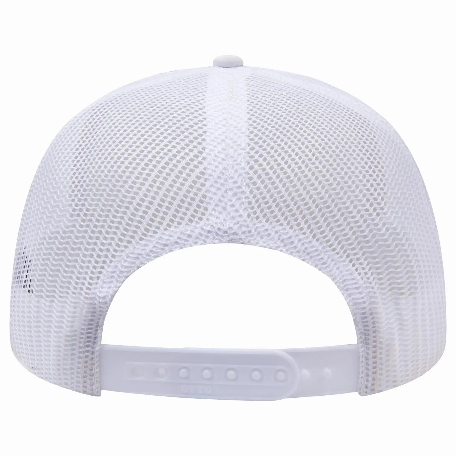 OTTO 83-3 6 Panel Low Profile Mesh Back Trucker Cap - White - White / 7 3/8’’ - 7 5/8’’