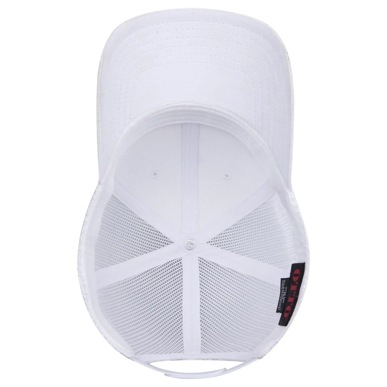 OTTO 83-3 6 Panel Low Profile Mesh Back Trucker Cap - White - White / 7 3/8’’ - 7 5/8’’