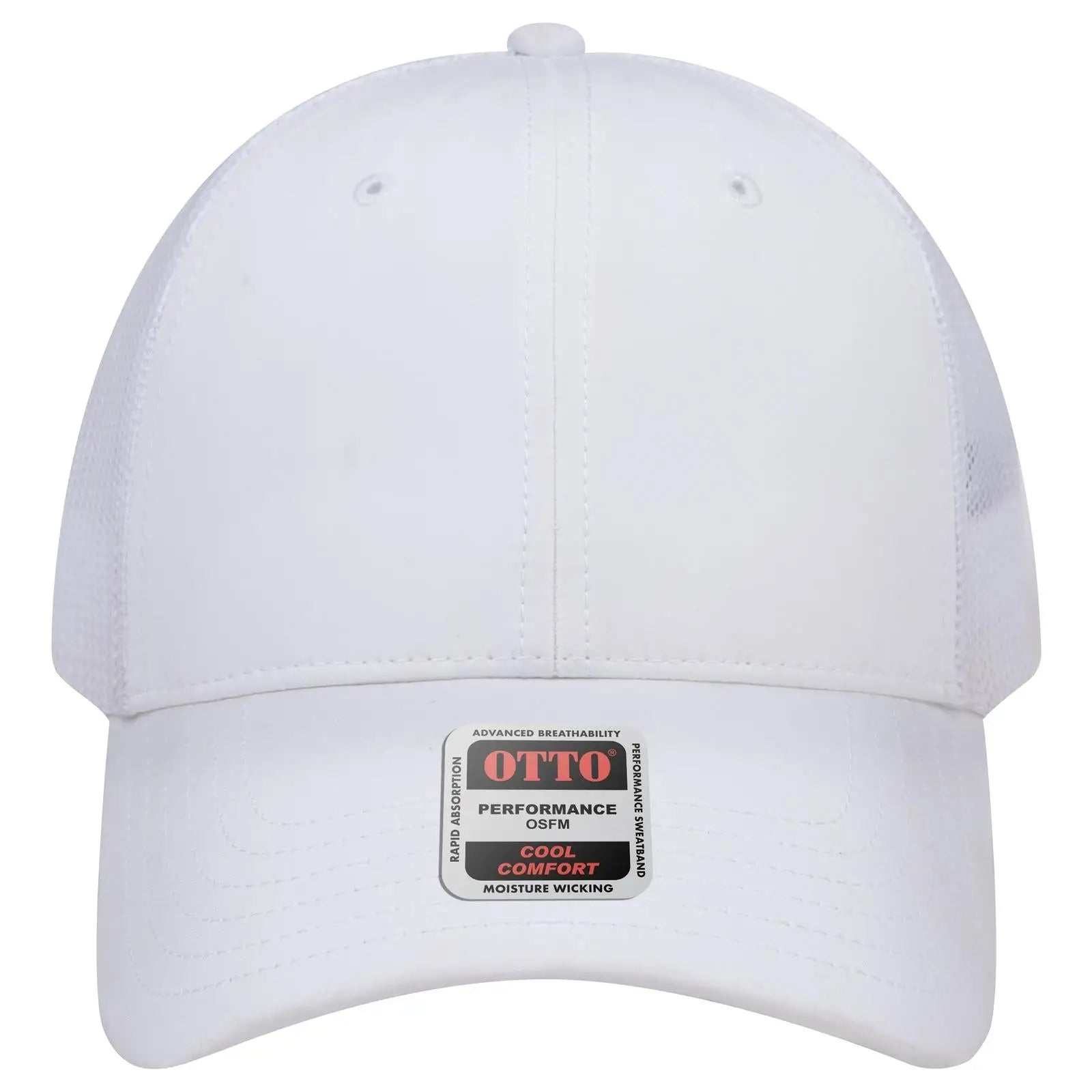 OTTO 83-3 6 Panel Low Profile Mesh Back Trucker Cap - Wht - Wht / 7 3/8’’ - 7 5/8’’