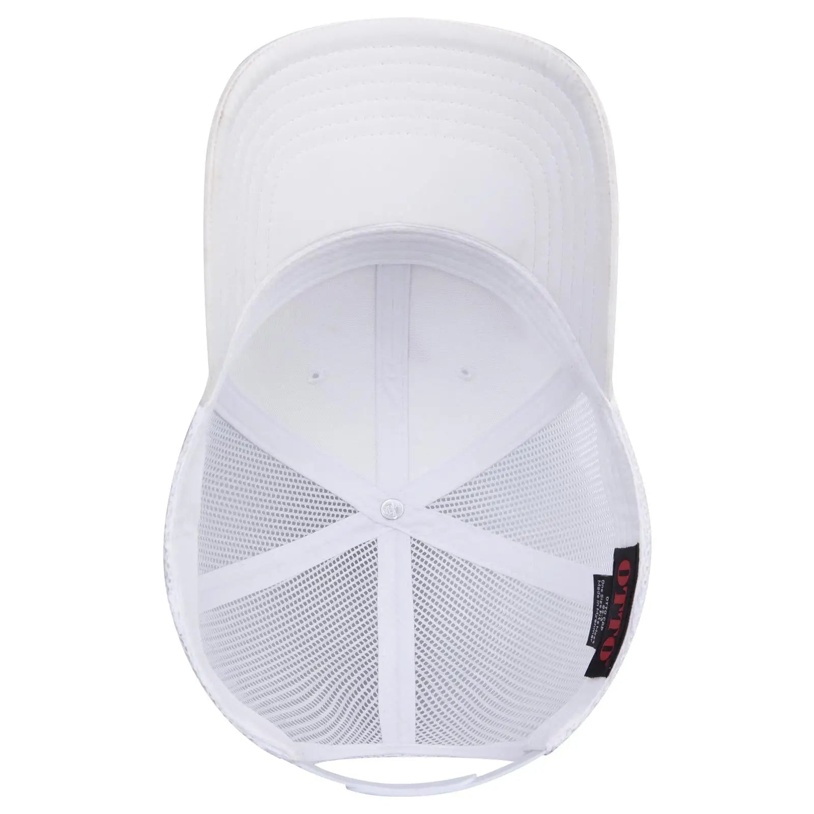 OTTO 83-3 6 Panel Low Profile Mesh Back Trucker Cap - Wht - Wht / 7 3/8’’ - 7 5/8’’