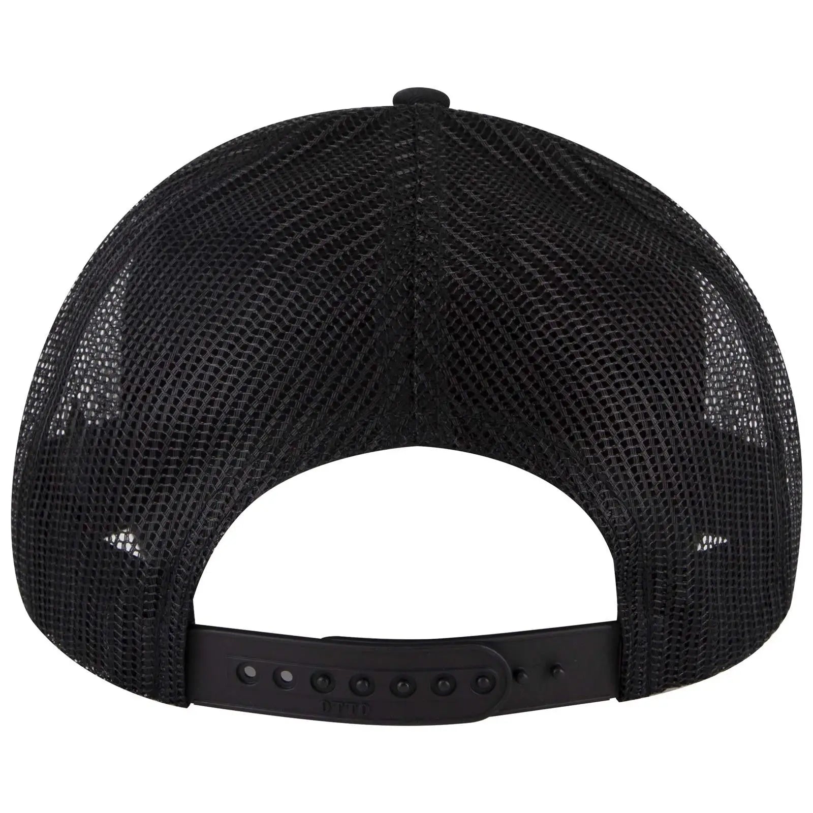 OTTO 83-4 6 Panel Low Profile Mesh Back Trucker Cap - Black - Black / 7 3/8’’ - 7 5/8’’
