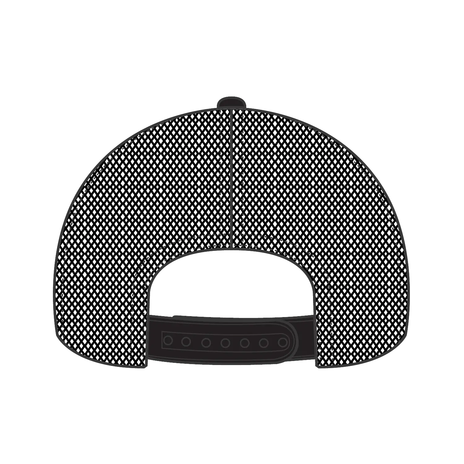 OTTO 83-4 6 Panel Low Profile Mesh Back Trucker Cap - Black - Black / 7 3/8’’ - 7 5/8’’