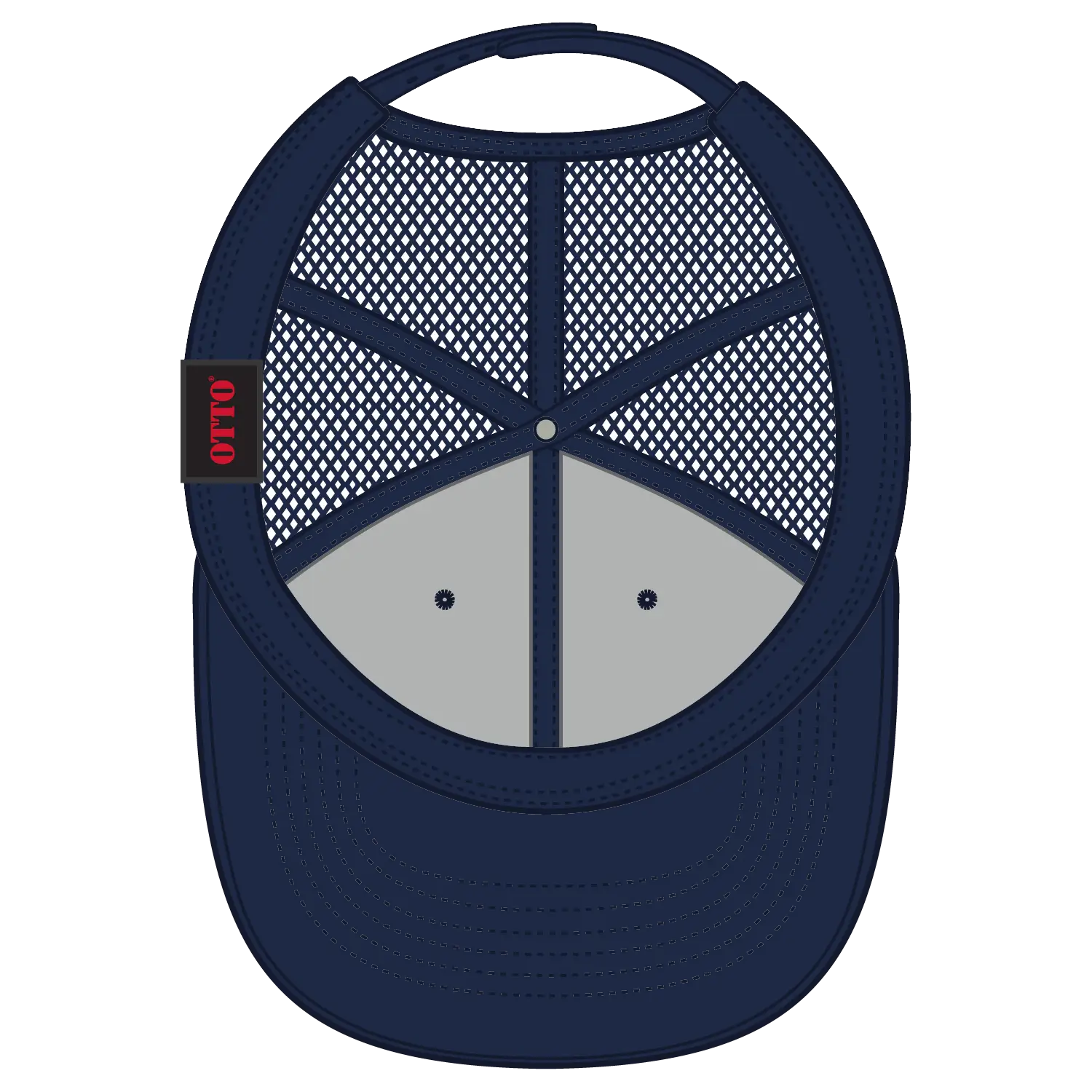 OTTO 83-4 6 Panel Low Profile Mesh Back Trucker Cap - Navy - Navy / 7 3/8’’ - 7 5/8’’