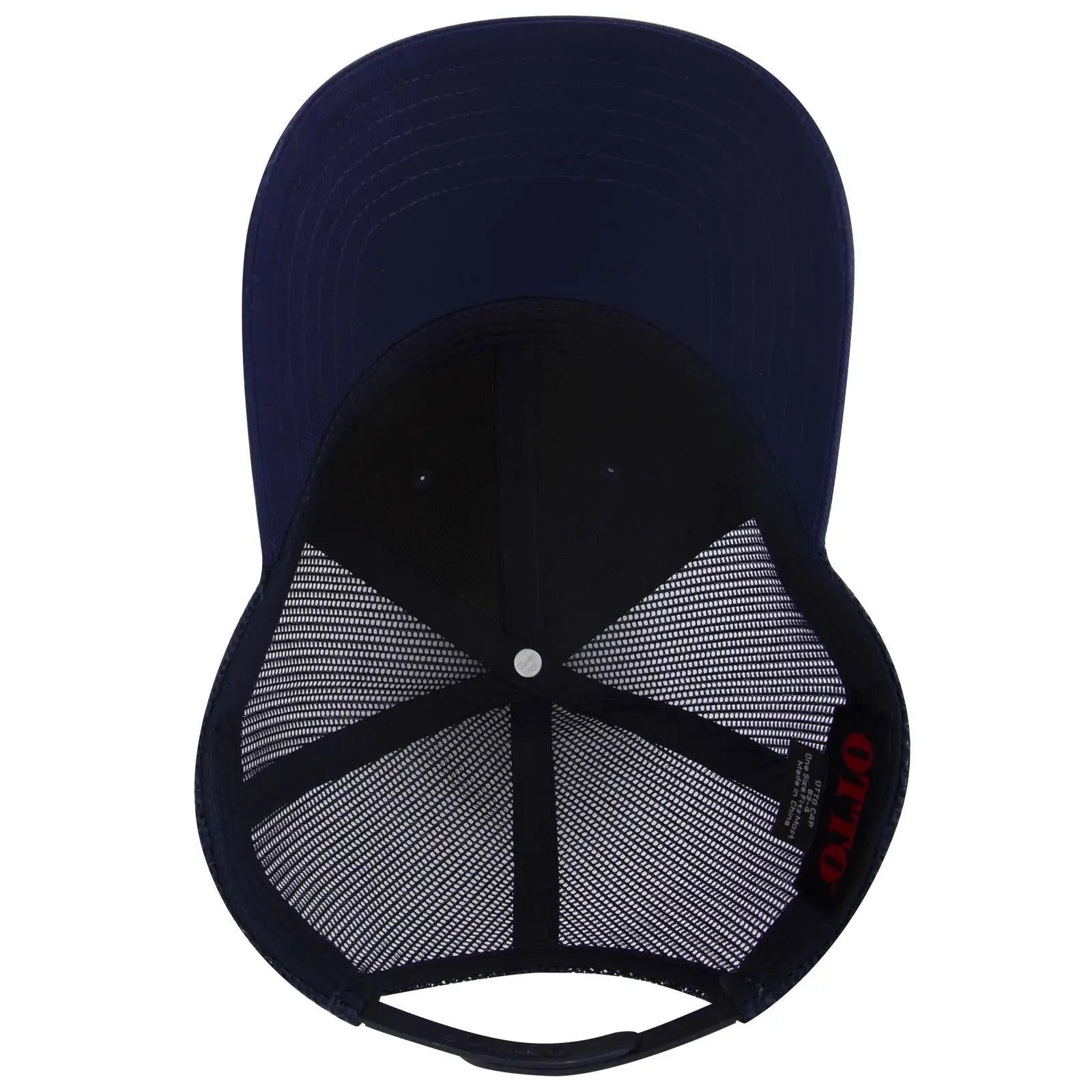 OTTO 83-4 6 Panel Low Profile Mesh Back Trucker Cap - Navy - Navy / 7 3/8’’ - 7 5/8’’