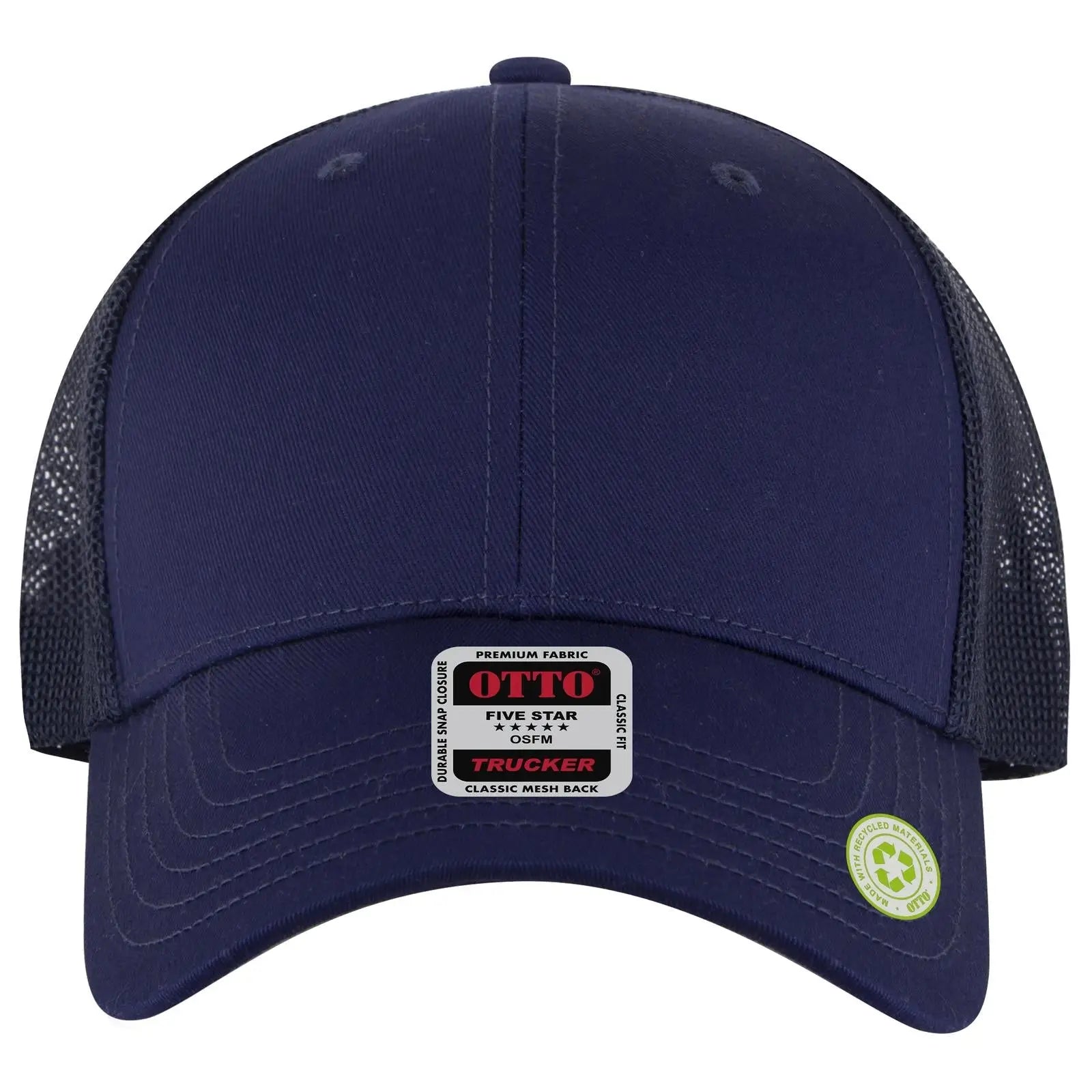 OTTO 83-4 6 Panel Low Profile Mesh Back Trucker Cap - Navy - Navy / 7 3/8’’ - 7 5/8’’