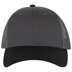 OTTO 83-473 6 Panel Low Profile Mesh Back Trucker Cap - Blk/Ch.Gry/Ch.Gry - Blk/Ch.Gry/Ch.Gry / 6 1/2’’ - 7 5/8’’
