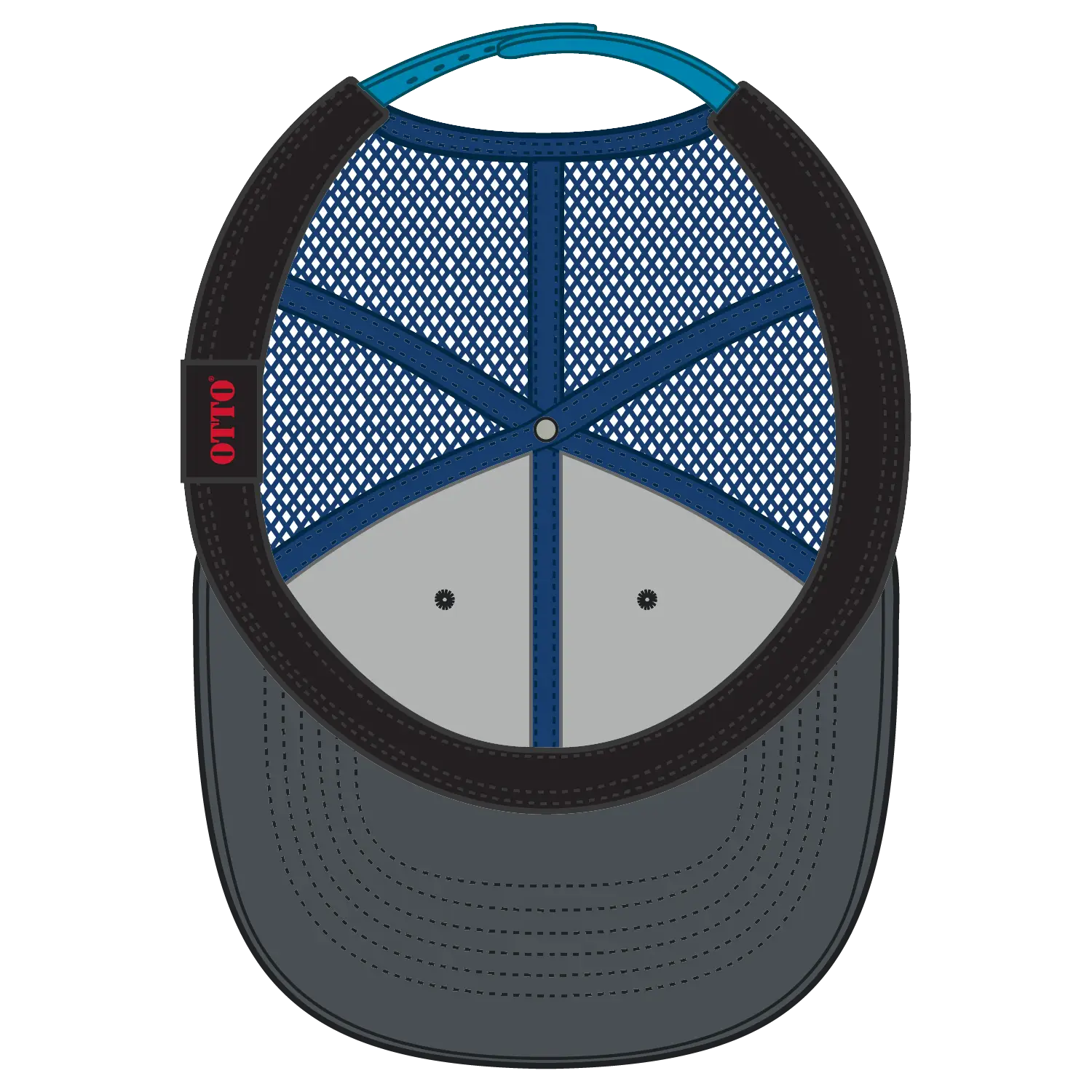 OTTO 83-473 6 Panel Low Profile Mesh Back Trucker Cap - Ch.Gry/CH.Gry/N.Blu - Ch.Gry/CH.Gry/N.Blu / 6 1/2’’ - 7 5/8’’