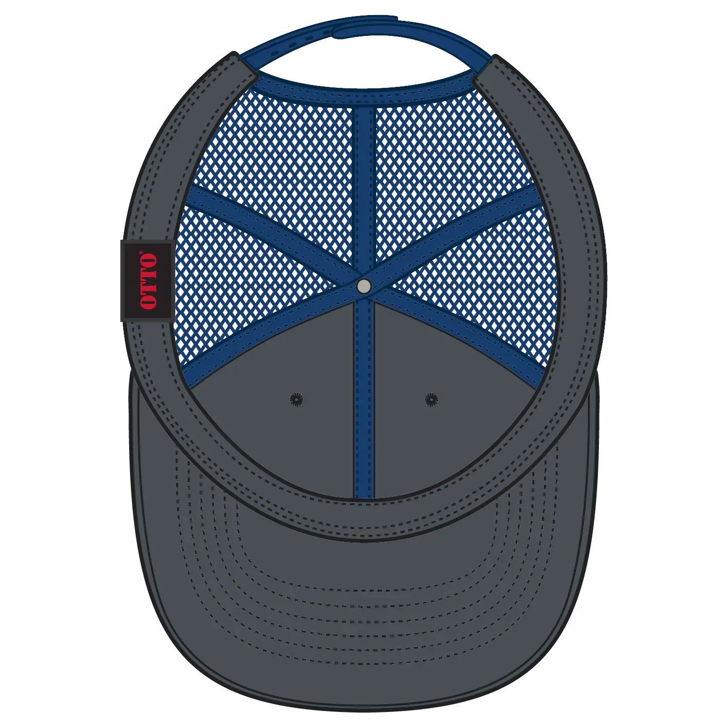 OTTO 83-473 6 Panel Low Profile Mesh Back Trucker Cap - Ch.Gry/Ch.Gry/Ryl - Ch.Gry/Ch.Gry/Ryl / 6 1/2’’ - 7 5/8’’