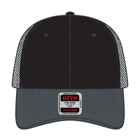OTTO 83-473 6 Panel Low Profile Mesh Back Trucker Cap - Ch.Gry/Blk/Ch.Gry - Ch.Gry/Blk/Ch.Gry / 6 1/2’’ - 7 5/8’’