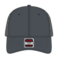 OTTO 83-473 6 Panel Low Profile Mesh Back Trucker Cap - Ch.Gry/Ch.Gry/Blk - Ch.Gry/Ch.Gry/Blk / 6 1/2’’ - 7 5/8’’
