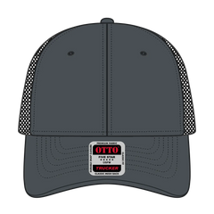 OTTO 83-473 6 Panel Low Profile Mesh Back Trucker Cap - Ch.Gry/Ch.Gry/Blk - Ch.Gry/Ch.Gry/Blk / 6 1/2’’ - 7 5/8’’