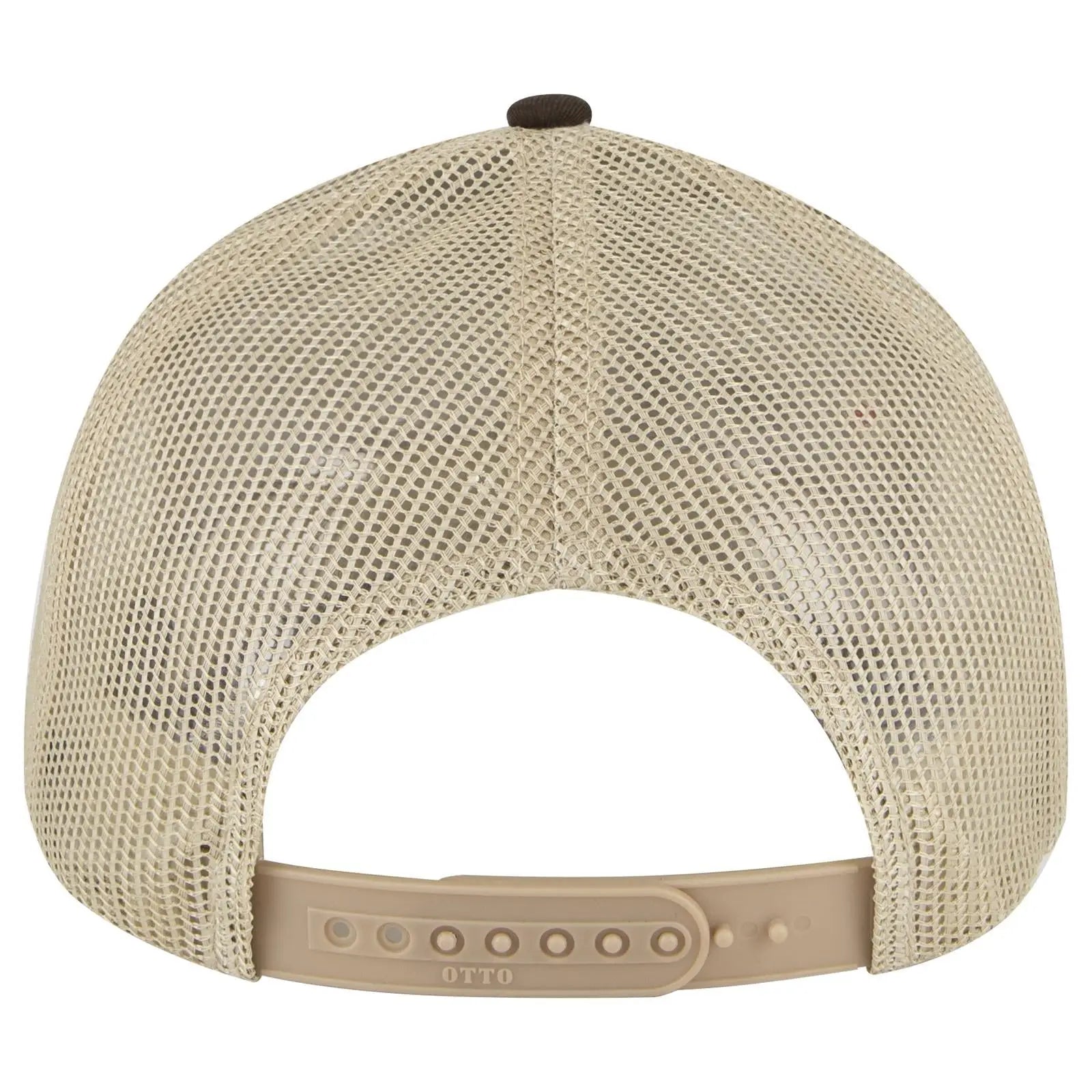 OTTO 83-473 6 Panel Low Profile Mesh Back Trucker Cap - Dk.Brn/Dk.Brn/Kha - Dk.Brn/Dk.Brn/Kha / 6 1/2’’ - 7 5/8’’