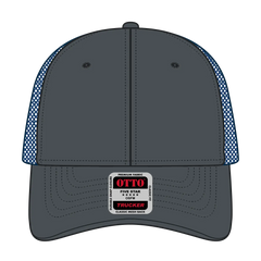 OTTO 83-473 6 Panel Low Profile Mesh Back Trucker Cap - Ch.Gry/Ch.Gry/Ryl - Ch.Gry/Ch.Gry/Ryl / 6 1/2’’ - 7 5/8’’