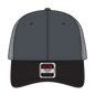 OTTO 83-473 6 Panel Low Profile Mesh Back Trucker Cap - Blk/Ch.Gry/Ch.Gry - Blk/Ch.Gry/Ch.Gry / 6 1/2’’ - 7 5/8’’