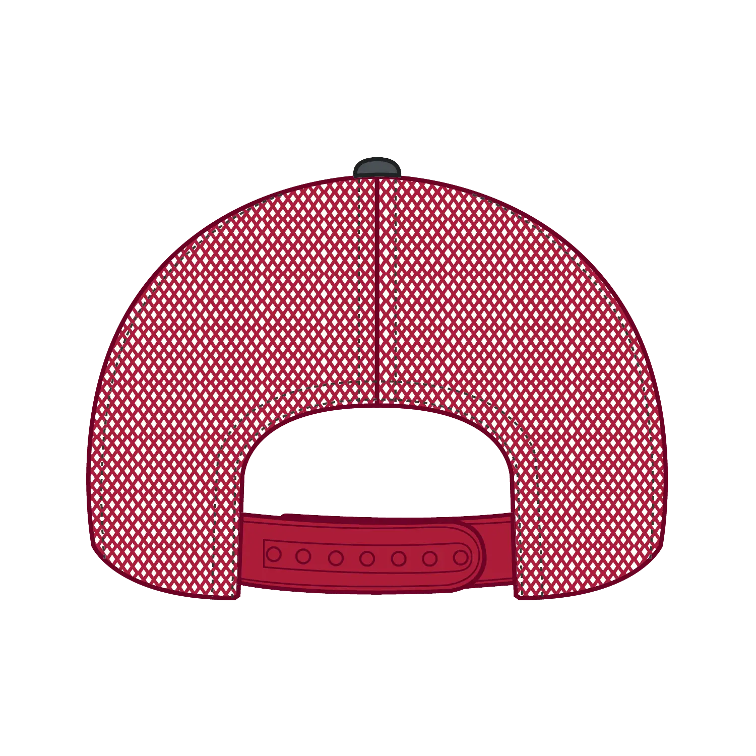 OTTO 83-473 6 Panel Low Profile Mesh Back Trucker Cap - Ch.Gry/Ch.Gry/Red - Ch.Gry/Ch.Gry/Red / 6 1/2’’ - 7 5/8’’