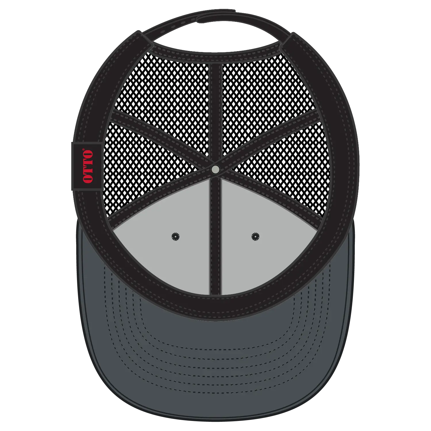 OTTO 83-473 6 Panel Low Profile Mesh Back Trucker Cap - Ch.Gry/Ch.Gry/Blk - Ch.Gry/Ch.Gry/Blk / 6 1/2’’ - 7 5/8’’