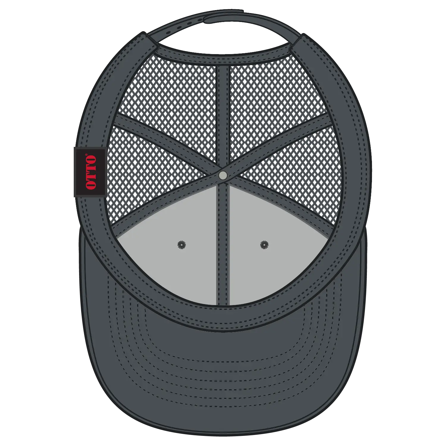 OTTO 83-473 6 Panel Low Profile Mesh Back Trucker Cap - Ch.Gry/Blk/Ch.Gry - Ch.Gry/Blk/Ch.Gry / 6 1/2’’ - 7 5/8’’