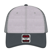 OTTO 83-473 6 Panel Low Profile Mesh Back Trucker Cap - CharcoalGray/HeatherGray/CharcoalGray